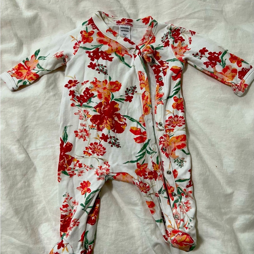 NB size Nordstrom Floral Onesie- Worn once!